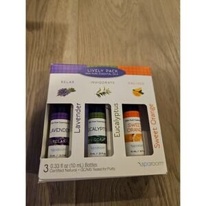 SpaRoom 100% Pure Essential Oil Lavender, Eucalyptus &Sweet Orange-3 Bottles